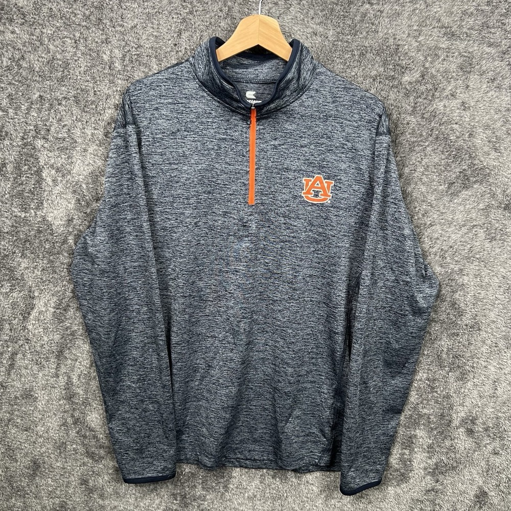 Auburn Tigers Men's Colosseum Athletic Gray 1/4 Zip Jacket Medium Lightweight